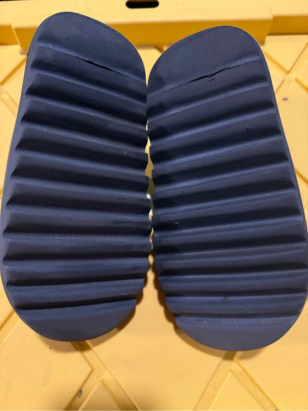 Yeezy Men’s Slate Blue Slide Sandals - Cushioned Single-Piece Design